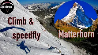 Speedflying from summit ridge of Matterhorn Zermatt 🇨🇭