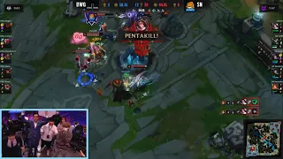 LPL Fiora PENTAKILL | "LPL FIORA BABY!!" | SN vs. DWG Worlds Finals