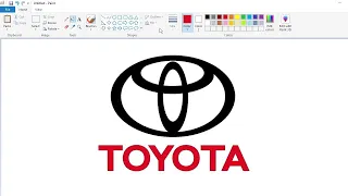 How to draw a Toyota logo using MS Paint | How to draw on your computer | トヨタのロゴの描き方