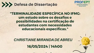 Banca de defesa de dissertação - Christiane Miranda de Abreu