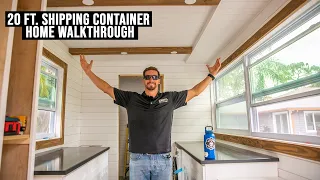 20ft Shipping Container Home WALKTHROUGH | Building a 20ft Shipping Container Home