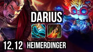 DARIUS vs HEIMER (TOP) | 8/1/7, 500+ games, Godlike | EUW Master | 12.12