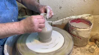 Beginner pottery, # 5 of 10, throwing narrow forms.