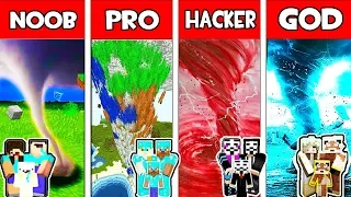 Minecraft - NOOB vs PRO vs HACKER vs GOD : FAMILY EPIC TORNADO APOCALYPSE in Minecraft Animation