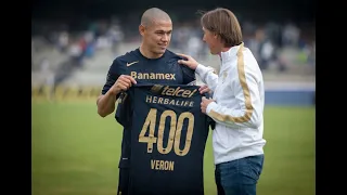 Darío Verón recibe homenaje por sus 400 juegos con Pumas