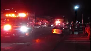 HUGE Fire Truck Response to College Fire Alarm!