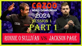 Ronnie O'Sullivan vs Jackson Page Session 1 | Cazoo World Championship 2024 | #snooker2024 | #ronnie
