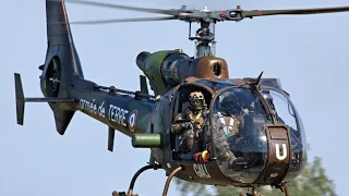 Décollage hélicoptère de l’armée, Gazelle, Place de Jaude Clermont Ferrand