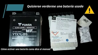 🔴 Cómo activar una BATERIA YUASA YTX7L-BS  😱