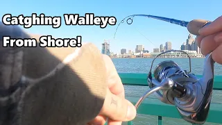 Catching Walleye From Shore! The Best Spot to Catch Spring Walleye.