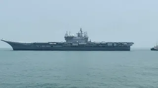 INS vikrant sailing to sea at cochin port