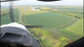Approach and short landing at Cotswold Airport in a C42 microlight
