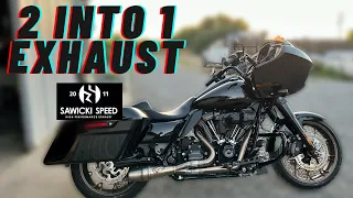 2023 Harley Road Glide ST 2 into 1 Exhaust Install SAWICKI SPEED!!