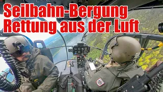 Seilbahn-Bergung: Rettung aus der Luft! Bundesheer und Bergrettung üben gemeinsam.