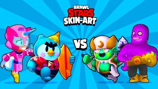 PREMIER BATTLE de SKIN FAN ART sur Brawl Stars ! (skin ideas)