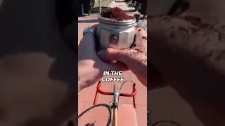 Man Makes Coffee While Riding Bike