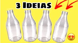 3 IDÉIAS COM GARRAFINHA DE LEITE DE COCO/Artesanato para vender /