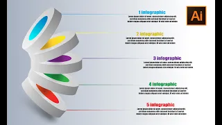 3D Infographic 5 Step - illustrator tutorial