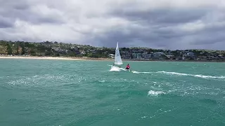 Optimist's out racing in 25+  knots off the coast of South Australia