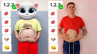 Funniest Talking Angela - Repeat after Fat Tummy Emoji Dance