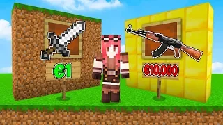 Minecraft ITA - ARMA DA 1 EURO VS ARMA DA 10.000 EURO!!