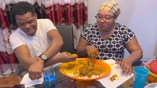 Eating White Rice With Tobagee Soup|Taste Delicious| African Liberian Food