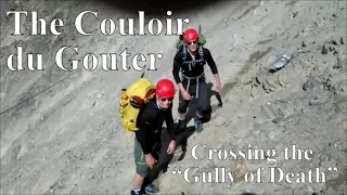 Crossing the Grand Couloir du Gouter, Mont Blanc