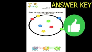 Brain Ace LEVEL 143 Connect the same color dots without crossing the lines - Gameplay Walkthrough