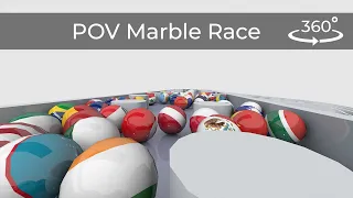 Marble Race 360 VR First person view | Countryballs Marble Race
