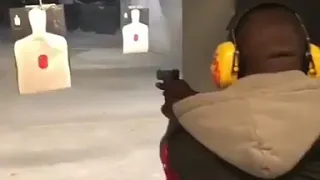 Yomi Fabiyi at a Gun Shooting Range