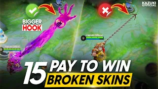 15 BROKEN SKINS THAT BUFFS YOUR HERO | PAY TO WIN | MOBILE LEGENDS