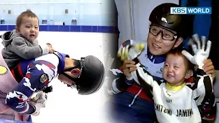 Ahn HyunSoo tries world's first-ever baby blanket skating with Jane[The Return of Superman/20171029]