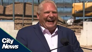 Doug Ford swallows a bee live on camera during press conference