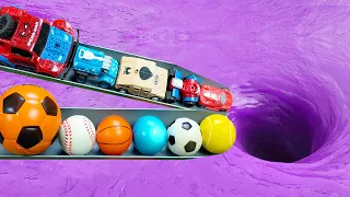 Video Whirlpool Relaxing in the football VS car, cars football slide ASMR #316