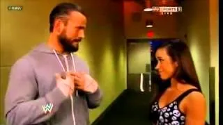 WWE Raw 5/14/12- AJ Wishes CM Punk Good Luck At Over The Limit (HD).