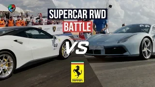 Ferrari 488 GTB battle + vs 800hp Huracan, E63s AMG st 2., JEEP Trackhawk. Unlim highlights.