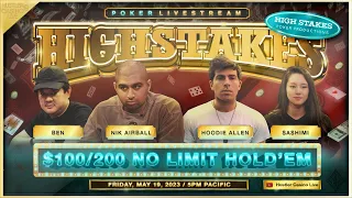 SUPER HIGH STAKES $100/200!! Hoodie Allen, Ben, Nik Airball & Sashimi - Commentary by Christian Soto