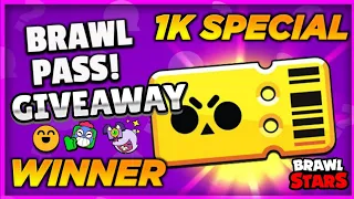 BRAWL PASS GIVEAWAY WINNER | 1k Subs Special - Brawl Pass giveaway Winner | Brawl Stars