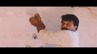 Police Tortures Saikumar in Bomb Blasting Case | Om Ganesha Kannada Movie Scenes | Ambika | Swapna