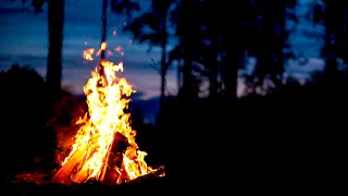 Campfire & Native Flute ★︎ Healing Sleep Music ★︎ Black Screen