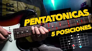 Las 5 Posiciones de la ESCALA PENTATONICA | En Guitarra Eléctrica 🎸 Mayor y Menor - Facil y Sencillo