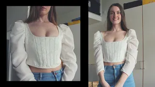 How To Make A Corset Top With Puff Sleeves || DIY Corset Top Pattern + Puff Sleeve Pattern