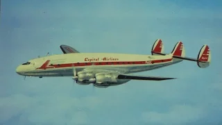 1950's, Capital Airlines, promo film, Lockheed Constellation and Douglas DC-4 aircraft