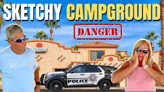 SKETCHY RV CAMPGROUND in VEGAS FUN TIMES . #rvlife #rvliving #lasvegas #hooverdam #valleyoffire