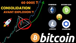 BITCOIN 🤯 PRÊT À EXPLOSER À LA SORTIE DU TRIANGLE ?! + ETH/LTC/BCH/LINK 🚀 analyse crypto monnaie fr