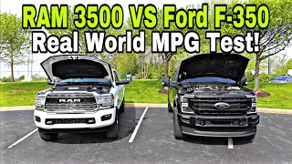 Ford F350 VS RAM 3500 Real World MPG Test On 35’s! || One Of These Trucks Lost Horribly...