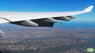 STUNNING NYC VIEWS! Lufthansa A340-300 Scenic Takeoff from Newark Airport!