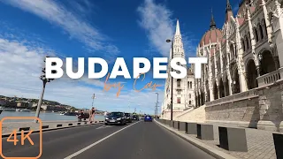 Drive through beautiful Budapest - 4K