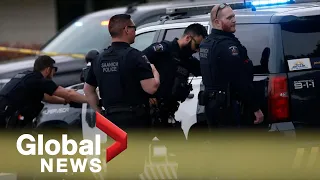 6 police officers shot during botched bank robbery in Saanich, BC; 2 suspects killed