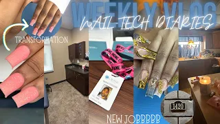 nail tech diaries ep 001 : work💅🏽, getting a 9-5 JOB😱, client CANCELLED + MORE